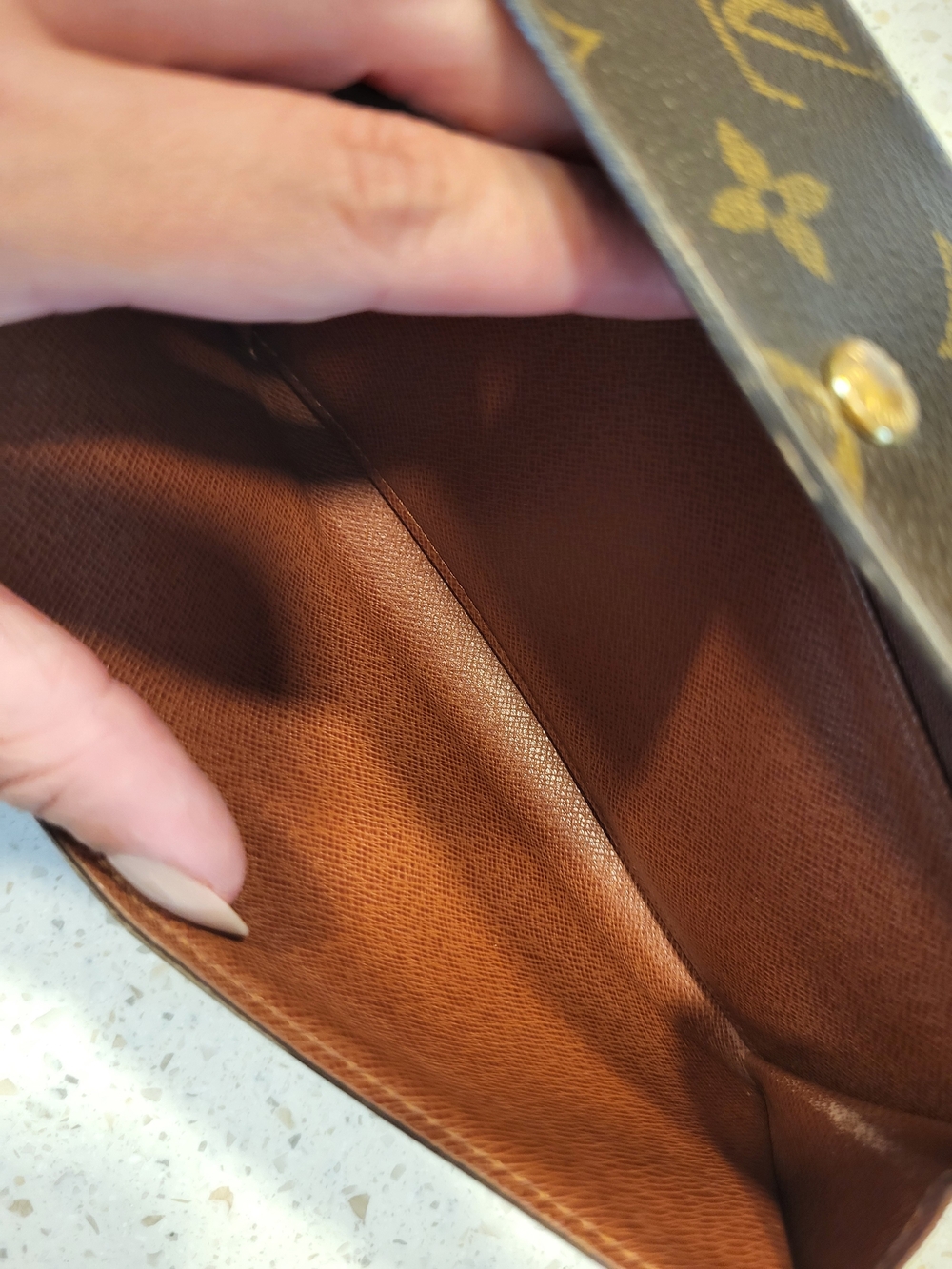 Louis Vuitton Brown Monogram Canvas Wallet with Tan Interior - Picture 13 of 14